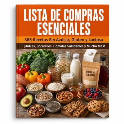 Lista de compras para recetas sin azúcar, sin gluten y sin lactosa