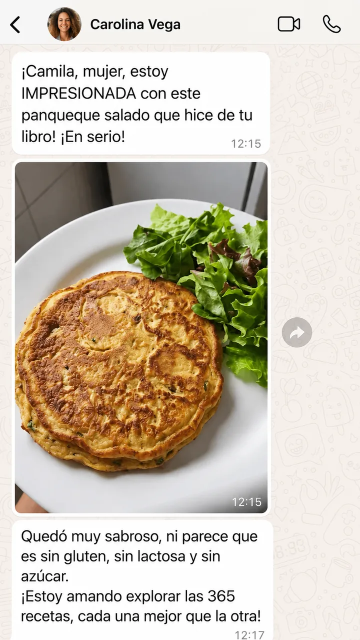 Mensaje de WhatsApp de Carolina Vega sobre las recetas